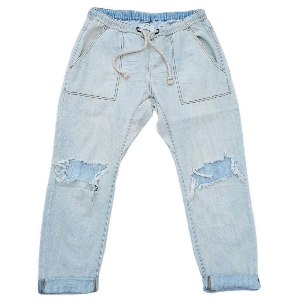 One Teaspoon Boyfriend Joggers Shabbies Jeans Size Med Light Wash Cotton Denim